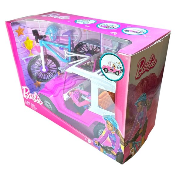 Barbie Made to Move Jeep & Mountain Bike Adventure Playset With Doll - Picture 4 of 5